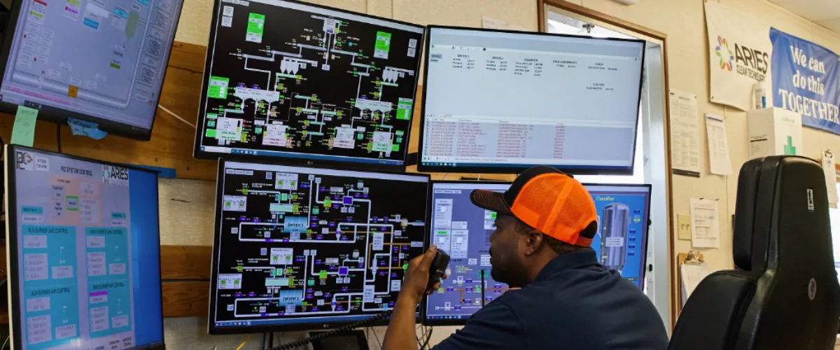 Aries control room during commissioning