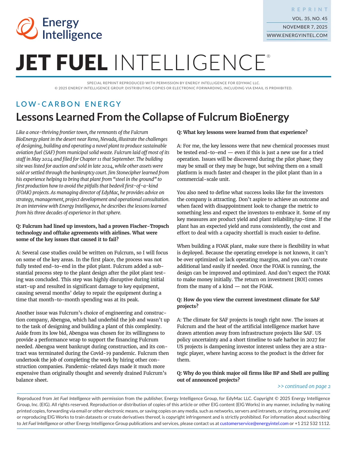 Lessons Learned From the Collapse of Fulcrum BioEnergy PDF preview